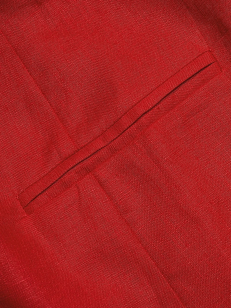Citron Seamed Linen A-Line Minidress