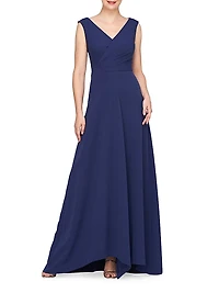Yara Crêpe A-Line Gown