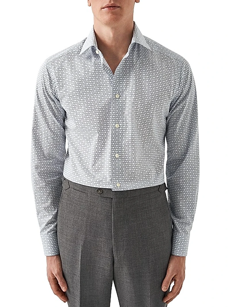 Contemporary-Fit Geometric Print Shirt