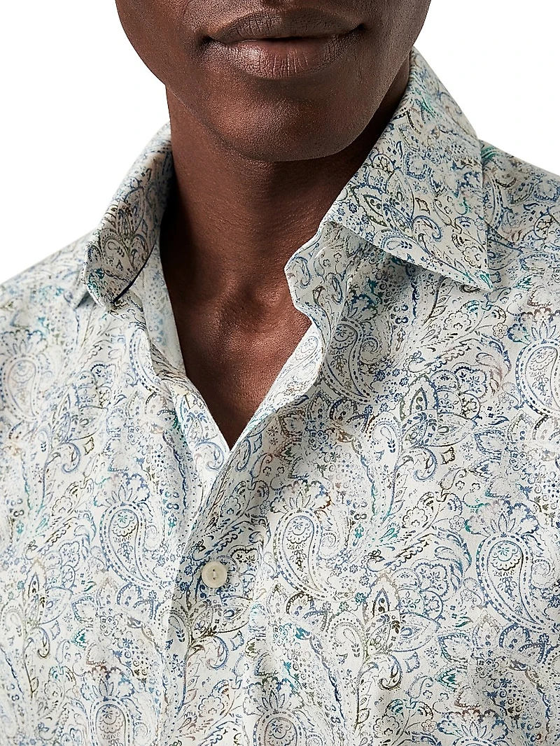 Slim Fit Paisley Cotton Tencel™® Shirt