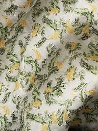 Slim Fit Banana Print Linen Short Sleeve Shirt