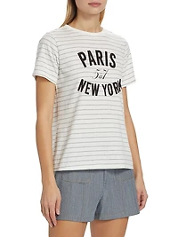 Melangé Stripe Paris New York T-Shirt