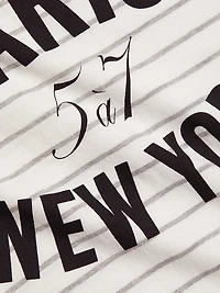 Melangé Stripe Paris New York T-Shirt