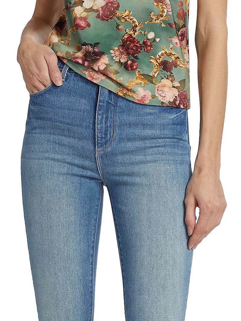 Mira Stretch High-Rise Crop Boot-Cut Jeans