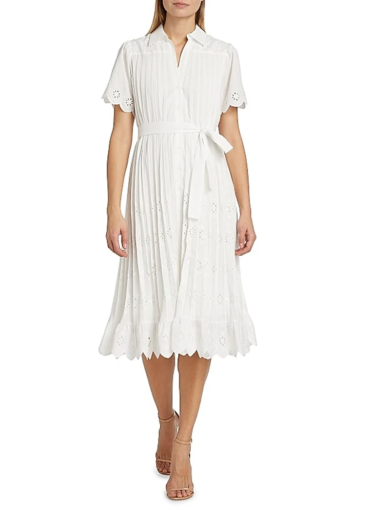 The Esther Eyelet Midi Shirtdress