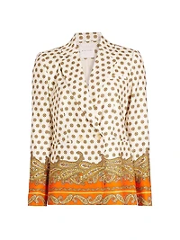Karter Paisley Linen-Blend Blazer