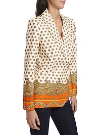 Karter Paisley Linen-Blend Blazer