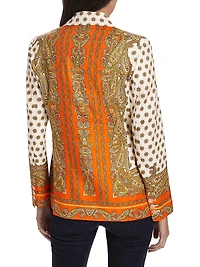 Karter Paisley Linen-Blend Blazer