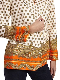 Karter Paisley Linen-Blend Blazer