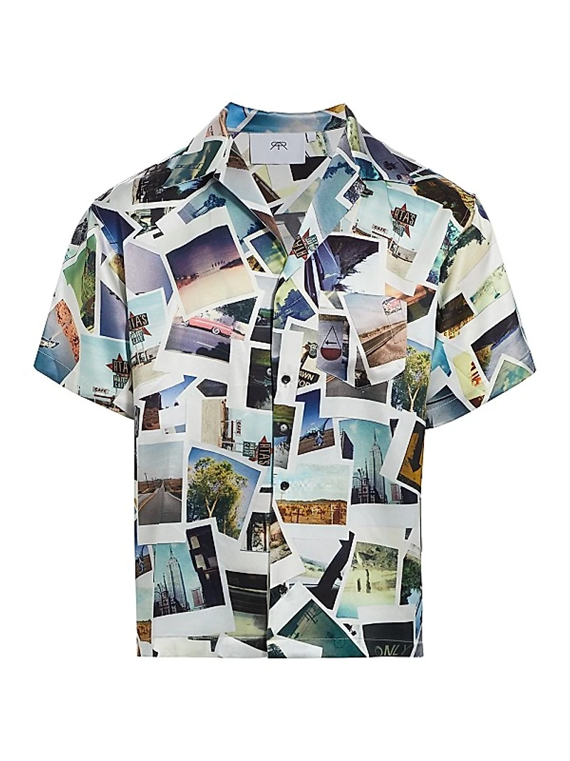 Collage Silk Camp Shirt