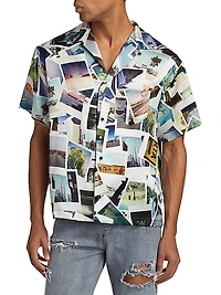 Collage Silk Camp Shirt