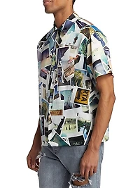 Collage Silk Camp Shirt