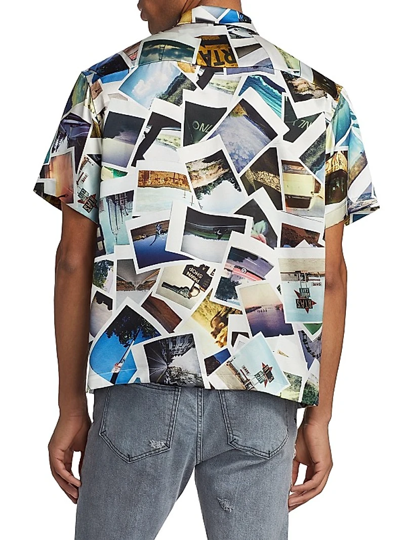 Collage Silk Camp Shirt