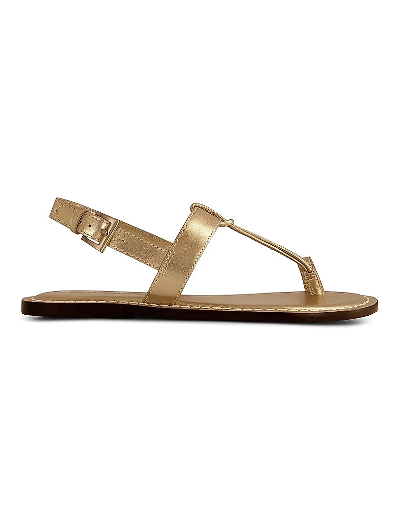 Maverick 2 Metallic Leather Toe Ring Sandals