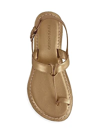 Maverick 2 Metallic Leather Toe Ring Sandals