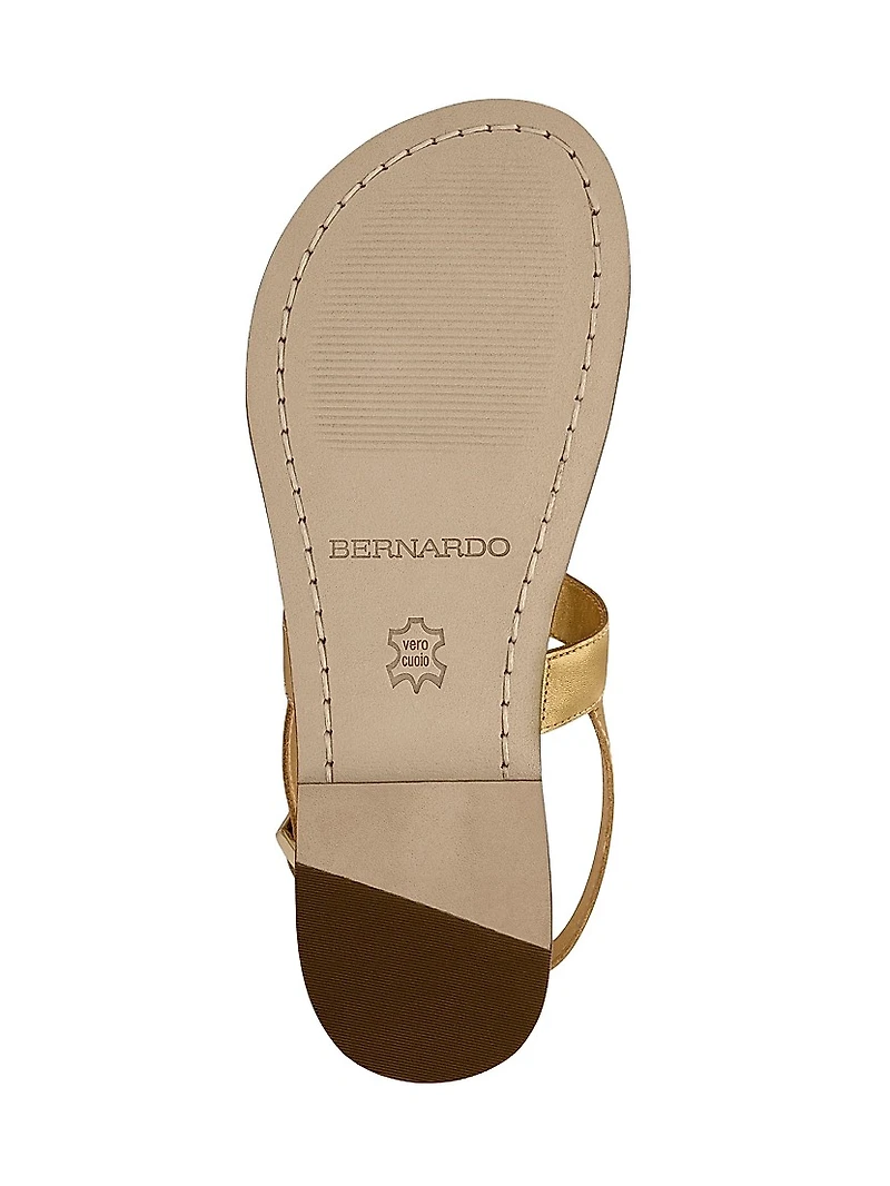 Maverick 2 Metallic Leather Toe Ring Sandals