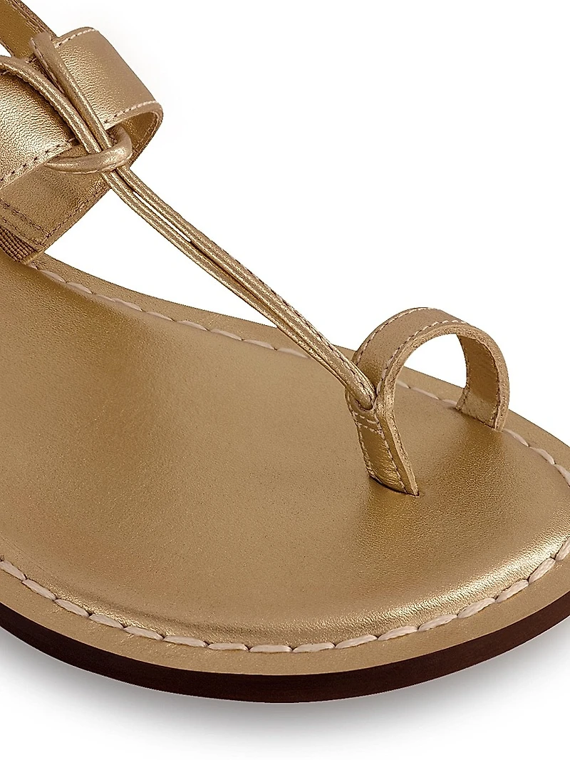 Maverick 2 Metallic Leather Toe Ring Sandals