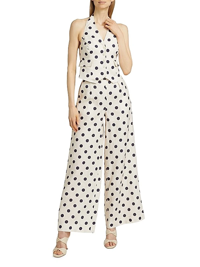 Prescott Polka-Dot Linen Top