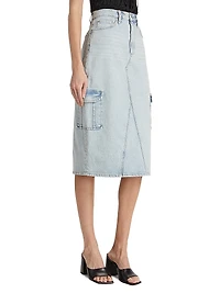 Highland Stretch Denim Midi-Skirt