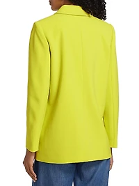 Single-Breasted Twill Blazer