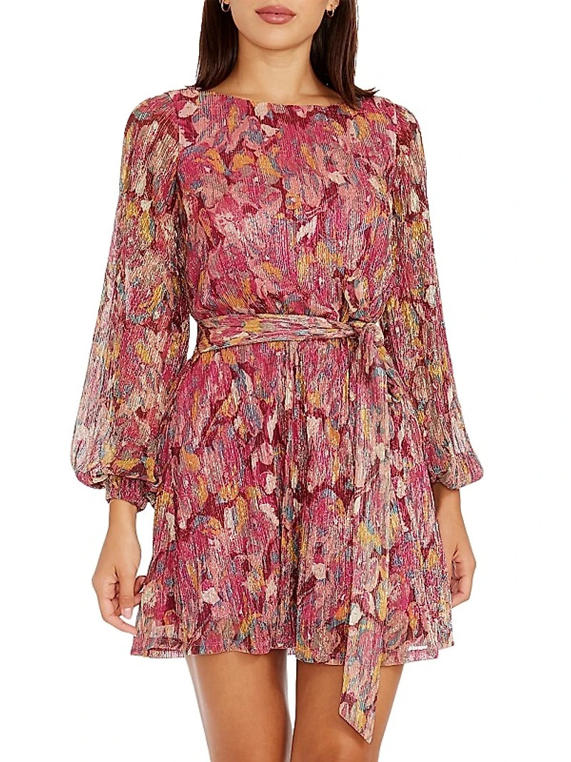 Kirsi Floral Metallic Minidress