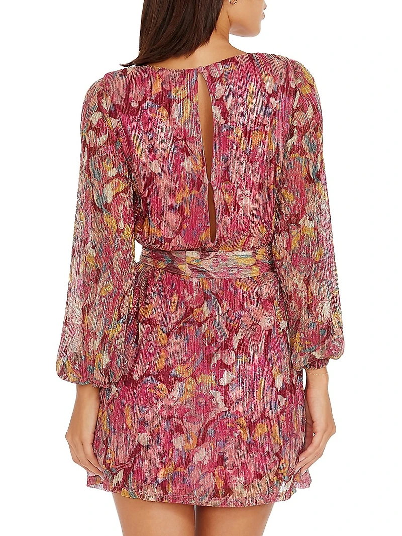 Kirsi Floral Metallic Minidress