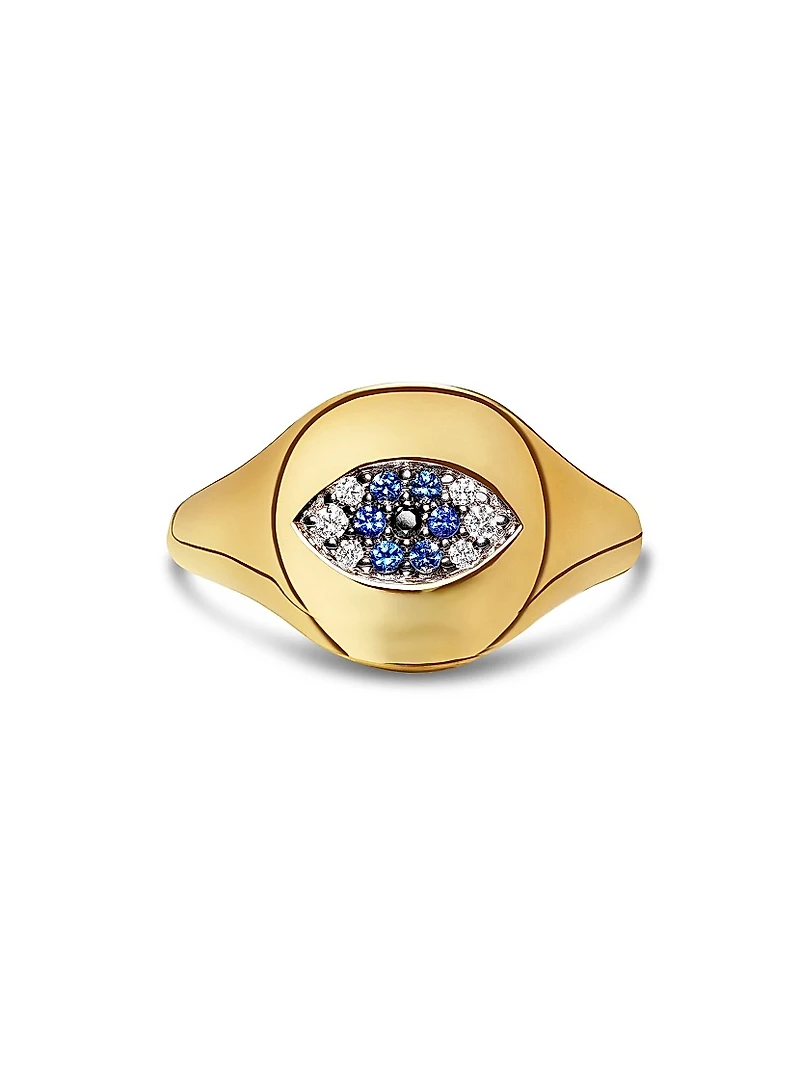 Cable Collectibles Evil Eye Pinky Ring 18K Yellow Gold