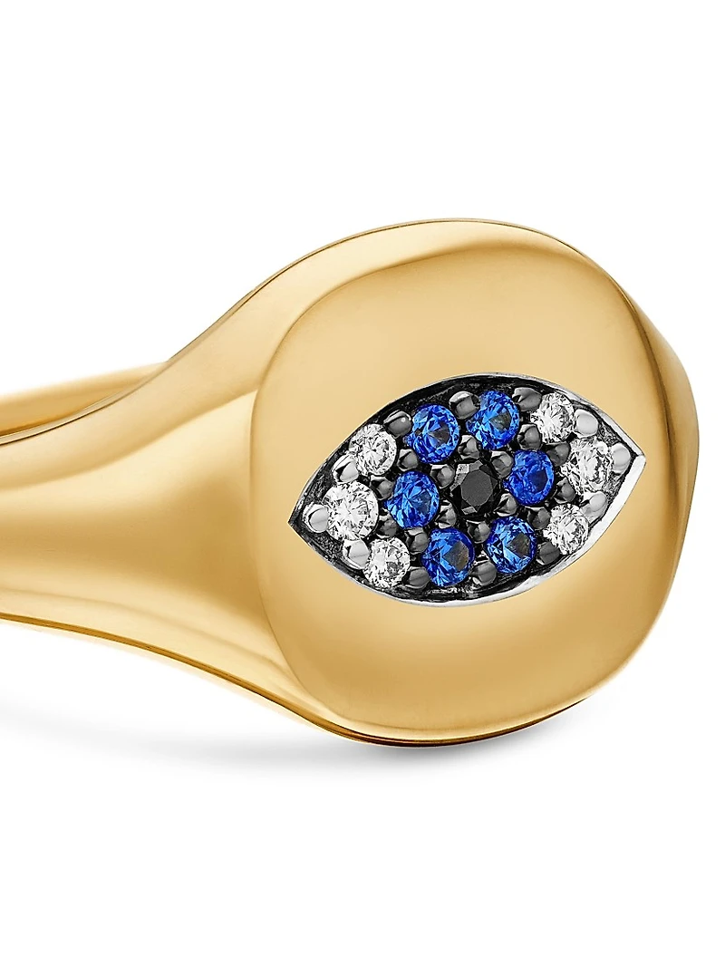 Cable Collectibles Evil Eye Pinky Ring 18K Yellow Gold