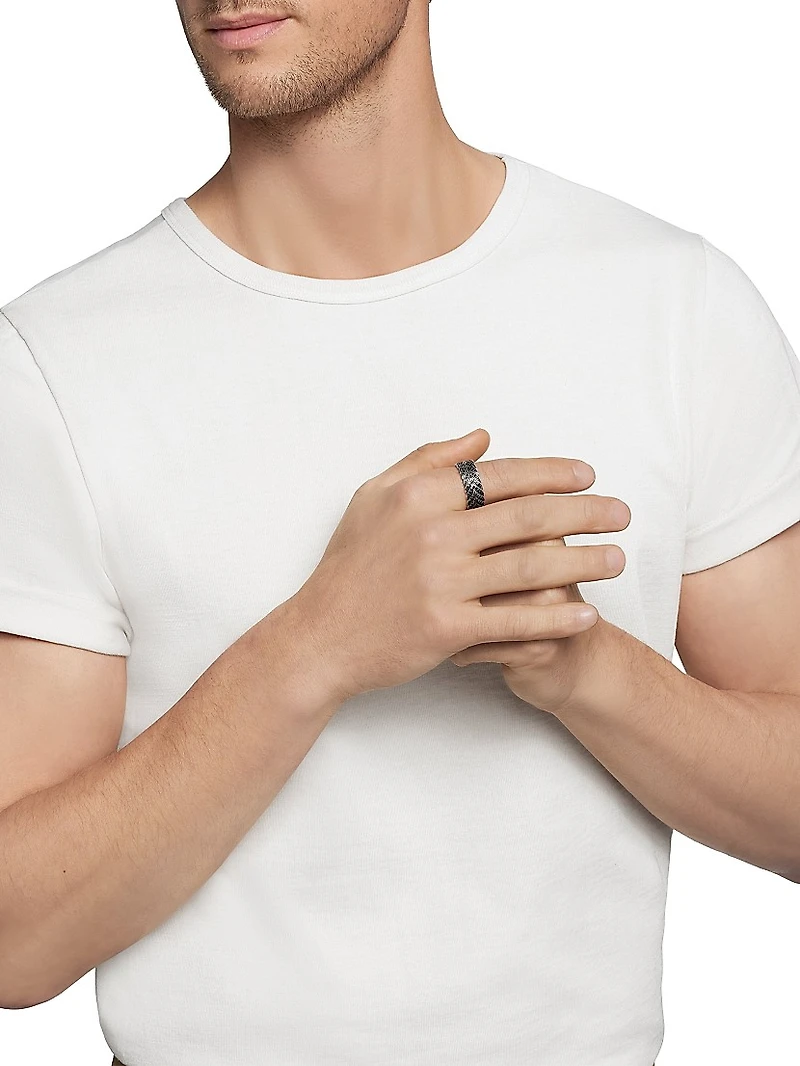 Chevron Pavé Band Ring Sterling Silver