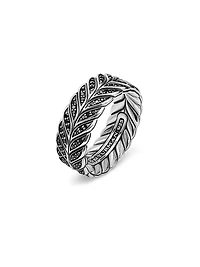 Chevron Pavé Band Ring Sterling Silver
