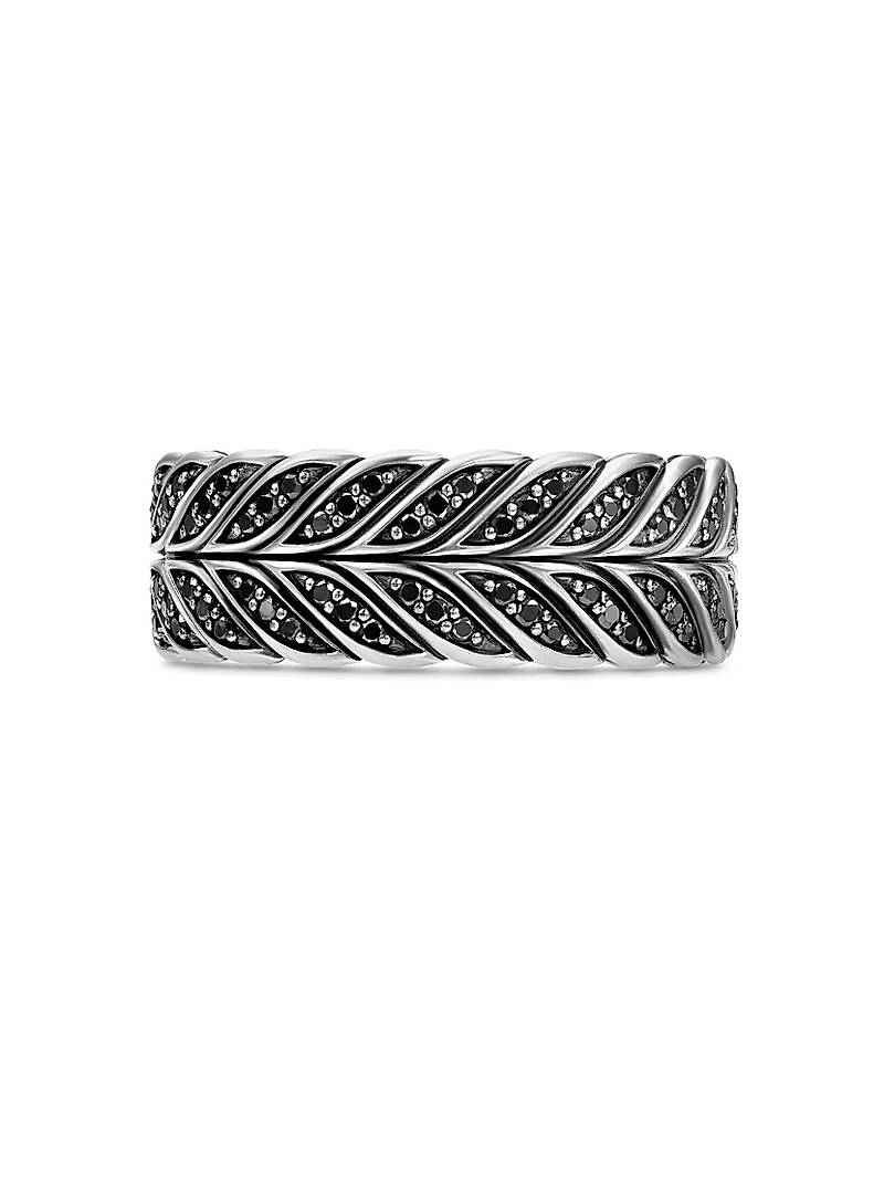 Chevron Pavé Band Ring Sterling Silver