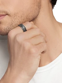 Chevron Pavé Band Ring Sterling Silver