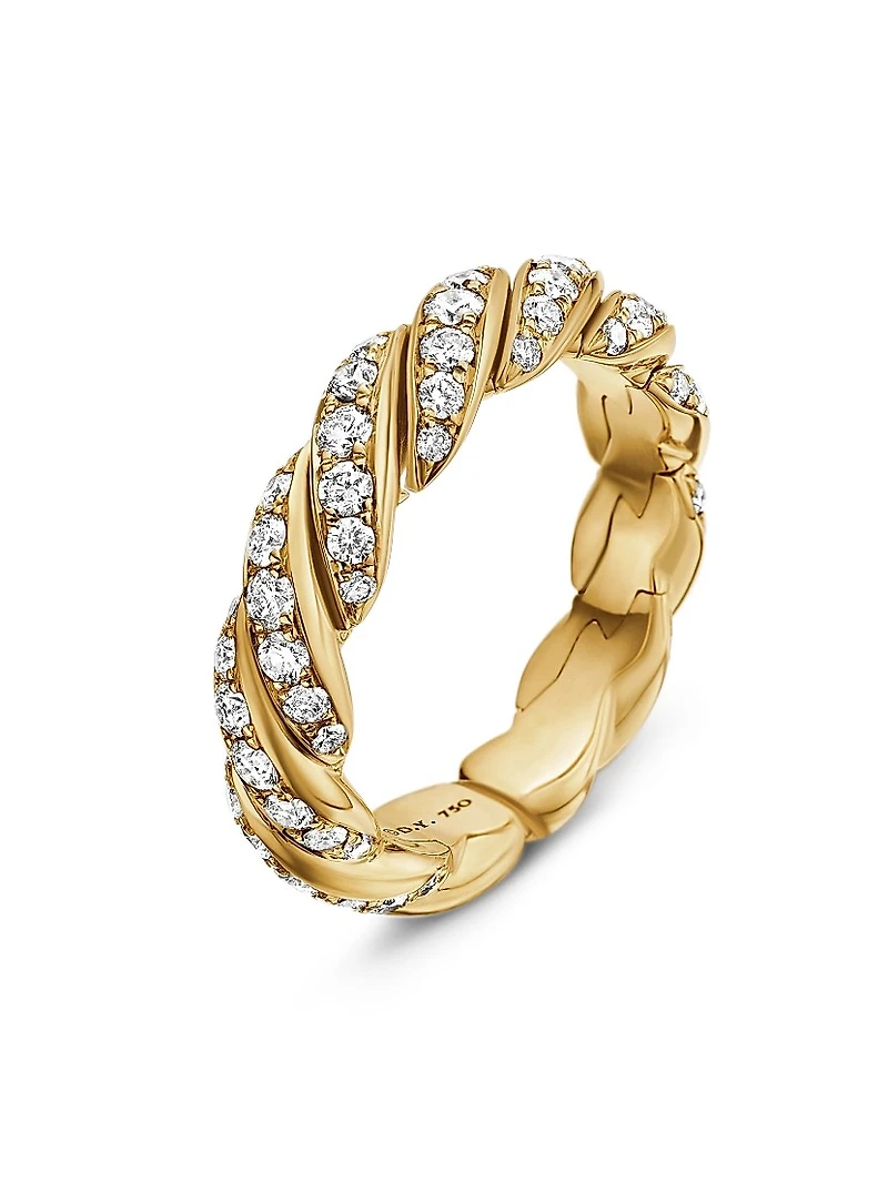 Pavéflex Band Ring 18K Yellow Gold