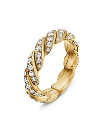 Pavéflex Band Ring 18K Yellow Gold