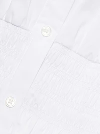 Greta Smocked Poplin Mini Shirtdress