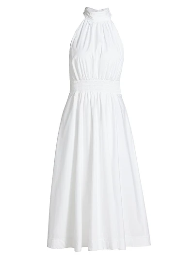 Kinny Cotton-Blend Halter Midi-Dress