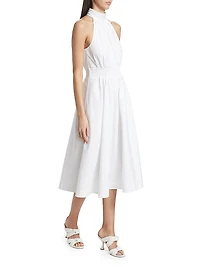 Kinny Cotton-Blend Halter Midi-Dress