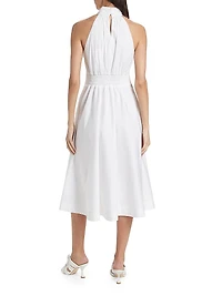 Kinny Cotton-Blend Halter Midi-Dress