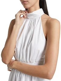 Kinny Cotton-Blend Halter Midi-Dress