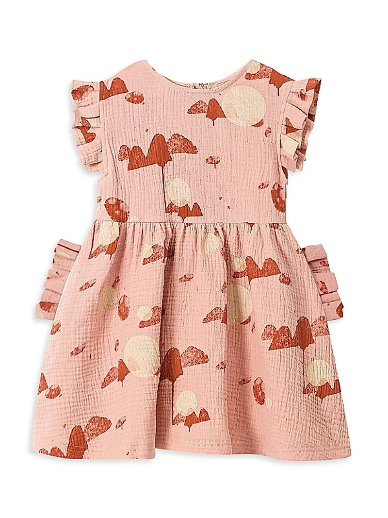 Little Girl's & Girl's Printed Gauze Fit-And-Flare Dress