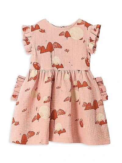 Little Girl's & Girl's Printed Gauze Fit-And-Flare Dress