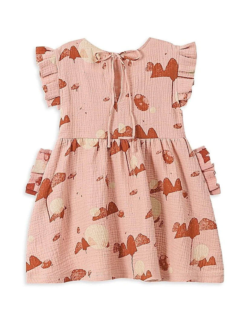 Little Girl's & Girl's Printed Gauze Fit-And-Flare Dress