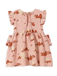 Little Girl's & Girl's Printed Gauze Fit-And-Flare Dress