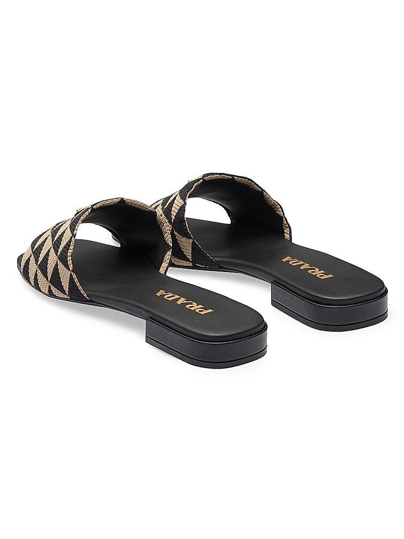 Embroidered Fabric Slides