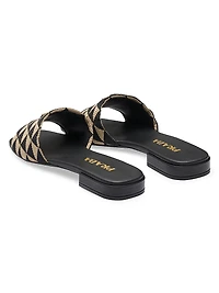 Embroidered Fabric Slides