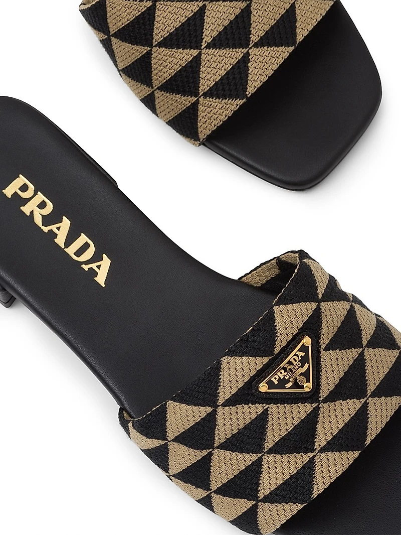 Embroidered Fabric Slides