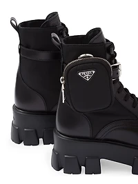 Monolith Leather and Re-Nylon Boots with Pouch