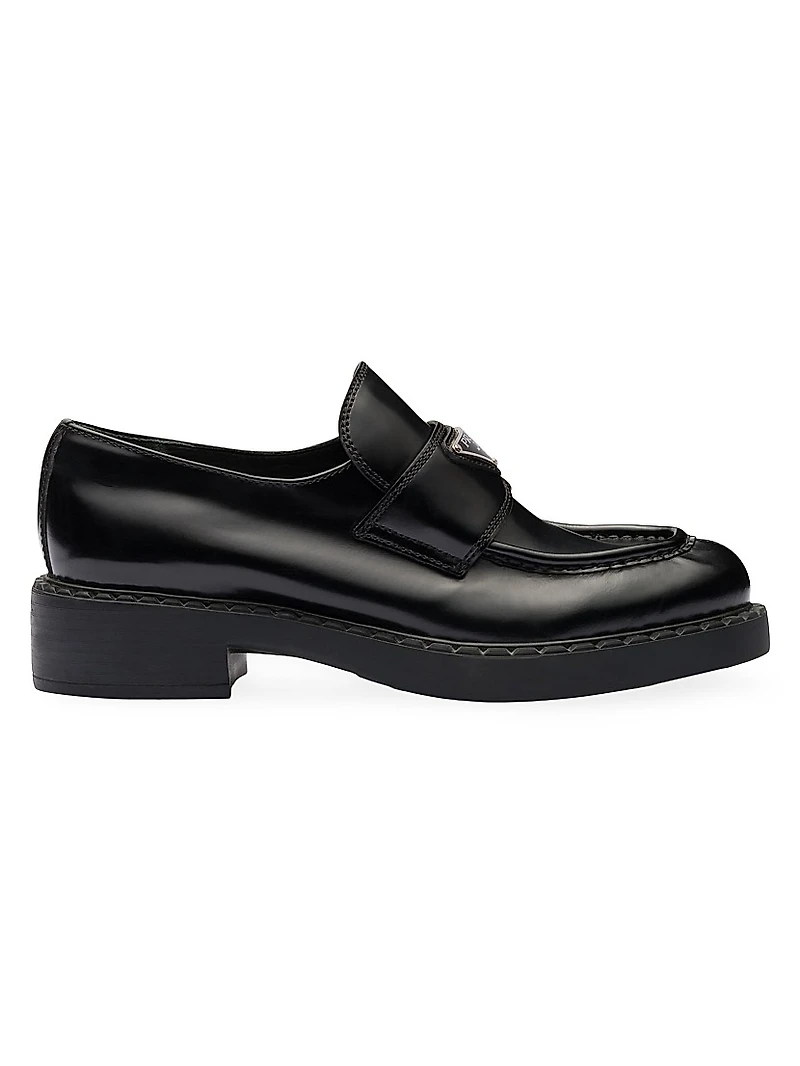 Women's Chocolate Brushed Leather Loafers
