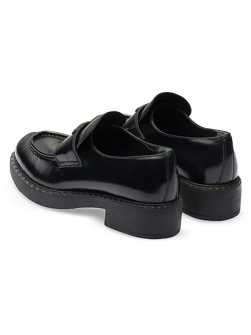 Women's Chocolate Brushed Leather Loafers