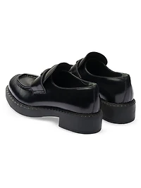 Women's Chocolate Brushed Leather Loafers